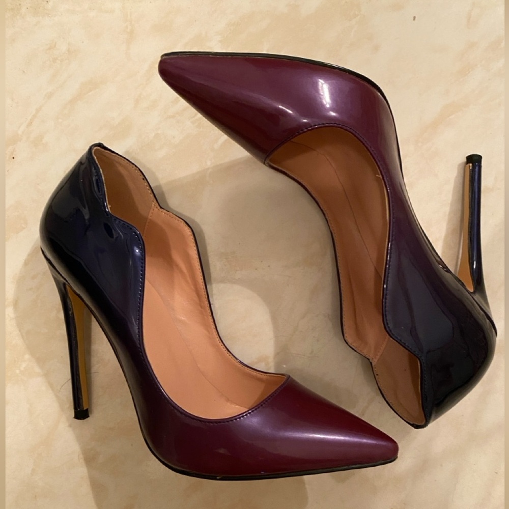 Scallop Ombré Purple & Black Heels
